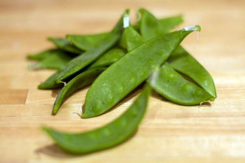 A small handful of snow peas, with more to come