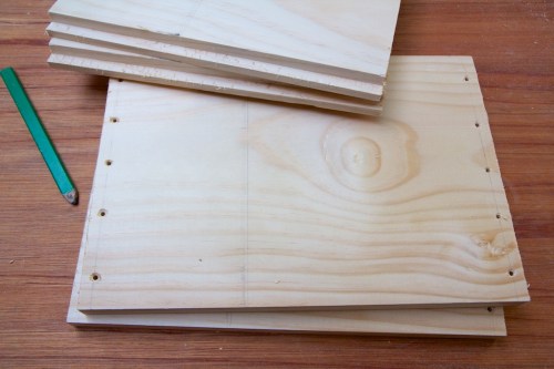 Sides for one box, ready to be screwed together.