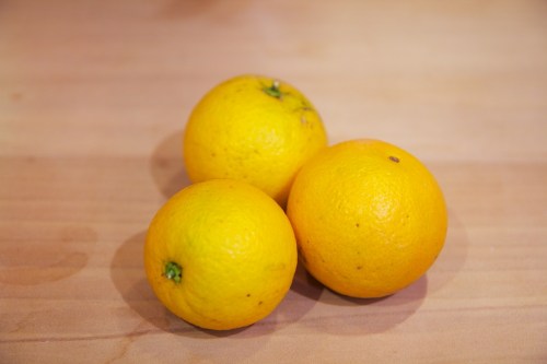 Our first three oranges!