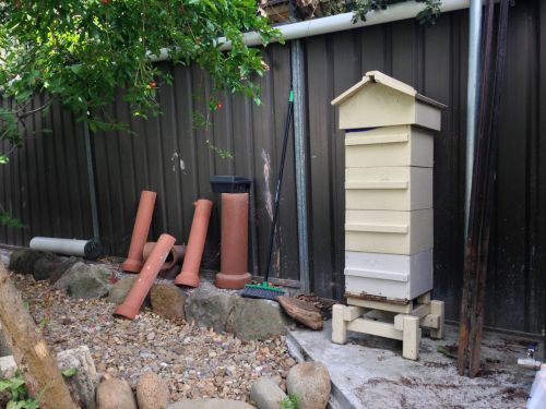 The Warré hive at Jason and Gloria's house