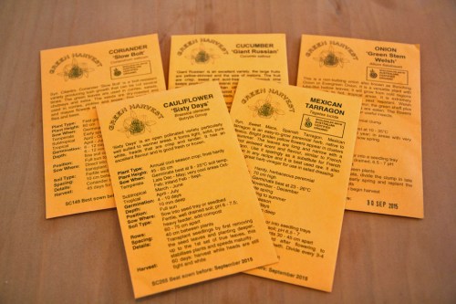 A selection of seeds suitable for sub-tropical climates.