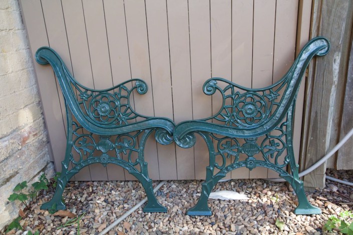 The wrought iron sides, cleaned and repainted.