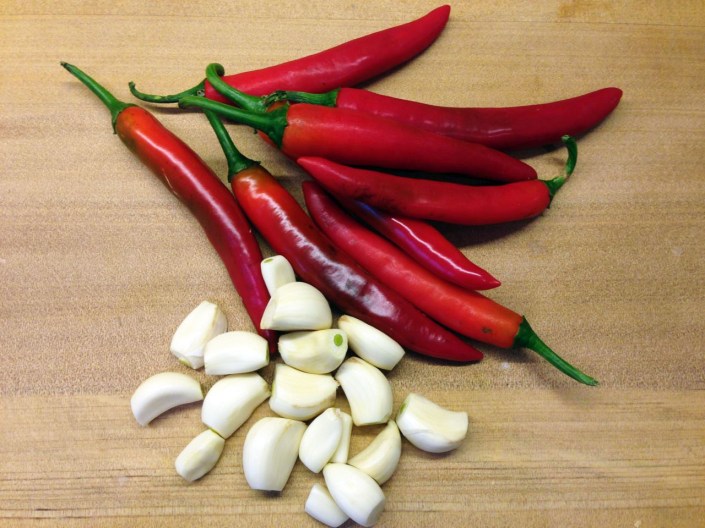 Just a few of the chillies our one plant has produced.