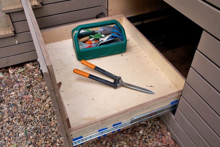 Plenty of space for bulky garden tools.