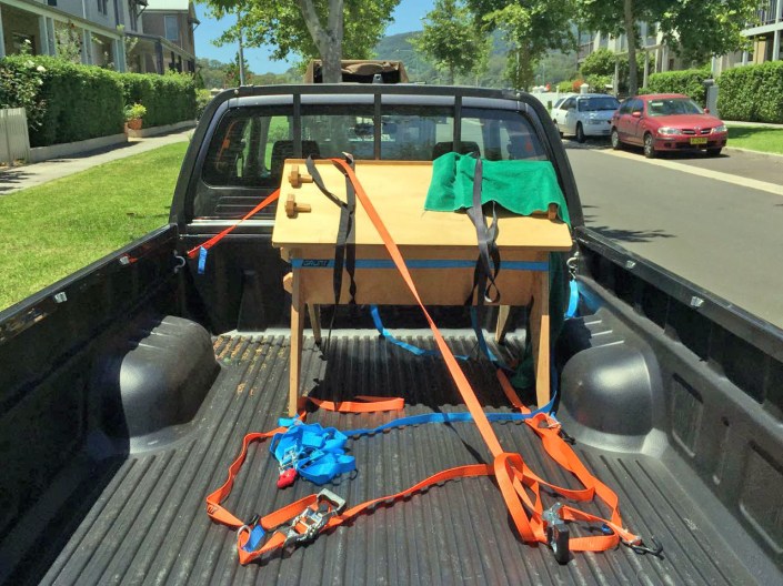 The hive in the back of my ute, on its way to a new home.