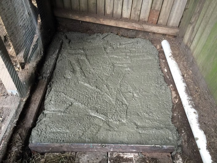 The concrete slab, just poured.