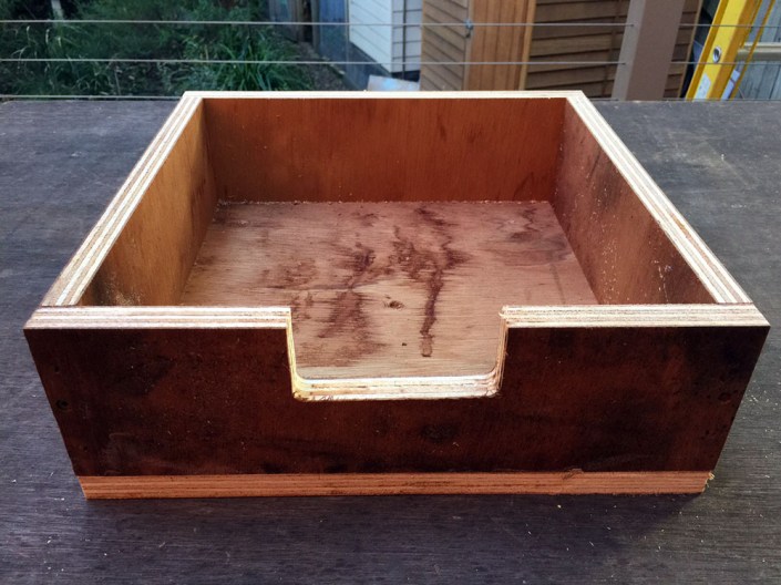 A custom base to convert a couple of boxes into a 'bait hive'.