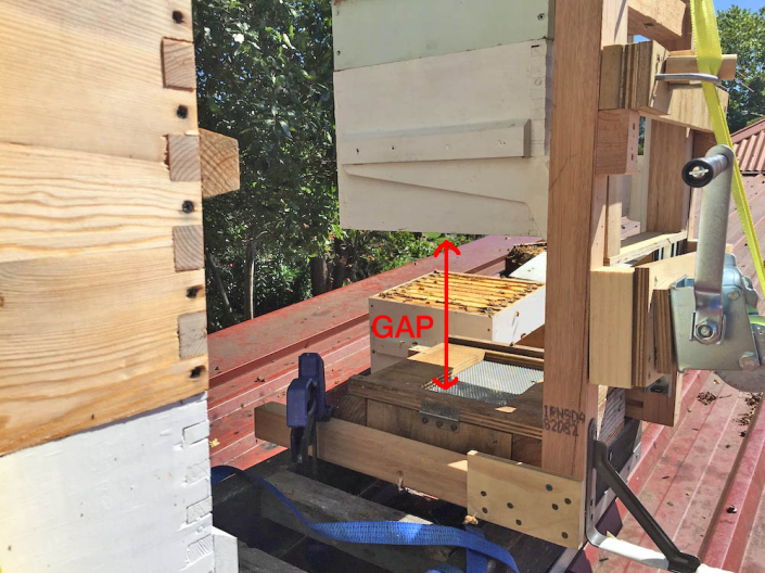 The hive lifter in action!